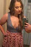 The fit is a little odd but I can definitely look past it because it is so adorable. You have to keep an eye on the deep plunge when you are sitting but otherwise it is a great purchase. - Hunter C.