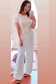 I order this piece for my daughter's christening in size M. I did fit a tab big and long (since I'm short) but with some heels And a minor adjustment, worked out perfect. It did fit a tab big but it was better that way so I felt comfortable. I received many complaints. A beautiful piece overall! - Karen A.