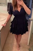 I LOVE this dress! I bought it for my upcoming trip to Mexico and to take couples photos with my husband. It fits perfectly. I like that the wrap is somewhat of a fake out and only requires to be tied on the side. It also doesn't show too much cleavage. - Erika S.