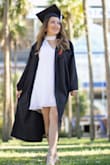 I wanted to wear something more flowy and comfortable for my graduation. When I saw this dress, I thought it would be perfect. I was not wrong! I thought it would be too loose at first, but not really! Small was the perfect size for me. Don't order a smaller size just because it's flowy (like I considered), because it might be too tight on the bust. Very happy with this purchase! - Camila R.