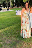 I had a formal wedding in FL and it was perfect for the event. Everyone loved it and it was so comfy! It was hot, but the high slit and flowy fabric was helpful. It was also wonderfully long! As a tall girl, long dresses are always disappointingly short, but this one was perfect!
I was concerned about the size. I would probably normally order a medium or large. After reading reviews that stated it ran big, I went with a medium. They sent a small, but it fit like a glove. I would say that the bust was the most problematic. As a small chested woman, it gapped quite a bit sometimes. This could likely be remedied with fashion tape or pins. - Jessica B.