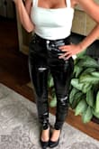 Nice quality...fit just right...great for an evening out with my hubby. Get ready for the looks...the shinny bold look gets attention. - Stacey D.