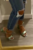 These sandals are a hit! I get compliments on the color all the time. They're comfortable, but I don't recommend walking long distances in them because the stitching under the front strap really irritated my toes. I was also power walking so I bet that didn't help. - Paola P.
