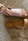 I love this neutral color and they go with any color outfit. I like how the straps are adjustable to any fit. And the strap over the toes is very comfortable and doesn't gap over my feet. I'm normally a 6 in sneakers and boots but I went with a 6.5 so my toes wouldn't go over the edge and it's perfect. - Katie B.