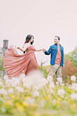 This dress is absolutely everything, and more. Wore it for my engagement photos and it was absolutely beyond perfect.
The dress has just the right amount of movement and looks so damn romantic!
Only thing, is if you're busty you might need some safety pins, but once pinned up it's beyond perfect! Wore this dress with completely flat sandals at 5'9" and it was the PERFECT length for me. This dress is a dream! - Alyssa S.