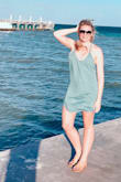 I love the way this dress hangs! I needed to layer it over a tank top because it does gape quite a bit. - Jessica M.