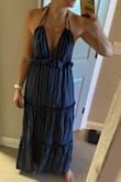 Absolutely love this dress! I felt feminine and sexy and comfortable all at the same time. I did end up using garment tape to make sure one didn't pop out, not because they did, but just to be safe. It does have a lining so it can get a little hot in the skirt. I wore a denim jacket and flip flops and was ready for Sunday Brunch! (I steamed it before wearing out). - Marcela R.