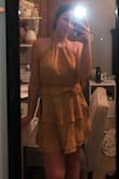 Fits great! I would recommend! It's nice being able to adjust how high you want the neckline. A tad bit short but being able to adjust the front part helps make it a little longer if you need. - Bridget L.