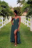 I wore this dress to an outdoor wedding in Miami. It was perfect! I was amazed at the quality and it fit as if it was altered just for my body. Perfect length in heels as well. The only drawback, if any, is if it gets wet or if you sweat, you will see it with this type of material. Also, I wore a thin boob insert to minimize "nipping" because the material there is pretty thin! Highly recommend this dress!! - ERICA P.