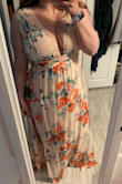 This dress is exactly what I was expecting from the reviews. No bra needed and the fit was almost perfect, just a little tight at the zipper. Length is perfect to wear with a heel. I will be wearing it to a wedding next month! - Nancy S.
