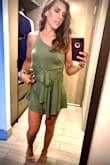 This is so flattering - the knot in the front hides my wonky belly button from three kids. Length is perfect: it's sexy and fun. - Becca B.