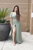 I got so many compliments. It was a little long on me, but I am 5'1. All in all, loved this dress and it was super comfortable. Great for weddings or any big event. - Aileen C.