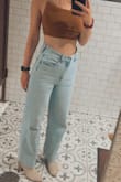 I originally bought these in my normal Levis size (27) but they were massive on me and I ended up sizing down to a 25 which fit perfect, but were more snug than what I was looking for. So I returned and got the 26 and they are perfect, they gape at the waist some but still super flattering. These will stretch when you wear them and I think are too high waisted to have them super tight. - Sydney S.