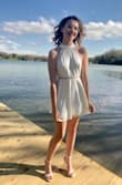 This dress was beautiful and so was the fit ! It hugged the right places and fit beautifully but I do like my clothes a little more snug so I'll be ordering XS dresses from now on. The main problem area was the chest was a little baggy but hardly an issue. Absolutely would buy it again. - Natalie B.