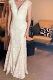I first ordered a small (which worked for my other lulus dresses) but sized down to an XS. It's so high quality and beautiful. There isn't any stretch but it feels very luxurious and the proportions fit wonderfully in the right size. The best part about it is how much movement the bottom has when you walk <3 it's so romantic and beautiful. The photo totally doesn't do it justice - Sarah J.