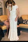 This is the prettiest dress I have ever ever worn. I went with a different vibe for my wedding dress because it's so sparkly and didn't want to detract from me but I'm still obsessed with this one. I'd love to wear it on stage or in a pageant, I wish it came in ever color. The fit was perfect. All of the seams and fabric are high quality and the sequins weren't scratchy or cheap! So so stunning. - Sarah J.