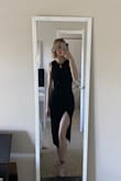 I have been looking for a fitted black dress for what feels like forever and I am so glad I found this one! I wanted to find something fitted but still has some shape without being tight all over and this dress really delivers! The only thing that might be an issue for some people is that the fabric is a little thin so it can be a little see though if you bend over or something but nothing some spanx can't fix! - Morgan R.