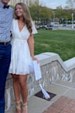 I wore this to my graduation and absolutely loved it! It was flowy and appropriate length for the ceremony. I wore this all night after and it was super comfortable! - Mia B.