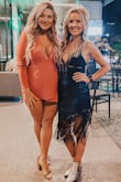 I wore this with a black fringe skirt for a bachelorette party in Austin. I got tons of compliments! It showed just enough to be sexy, but not enough to be uncomfortable or be too ostentatious. - April F.