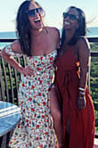 Love this dress! You can really dress this outfit UP or down depending on the occasion. The slit at the leg is sleek and sexy, without being in your face. It simply peeks out when you walk. The cut outs are in a great location and simply lovely dress. - Kelly H.