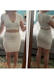 I love most things I order from Lulus but this one is just nooooot for me. The material is very soft and thin, so any panties and bra (and butt dimples) are super visible. Maybe it's better on petites? Or pre-COVID bodies. I feel like it makes me look much larger than usual. I'm 33, so it might just be too young for me. Looks super cute on all of the other reviewers! - Heather S.