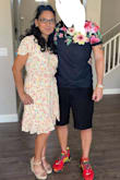 They were delivered fast! I am only 5'1' so I love taller platform shoes. They have to be platform because I just turned 57 and I don't do thin heels! So comfortable!! Wore on Mother's Day! I ordered a 6.5, but probably could have gotten a 6. - Julie M.