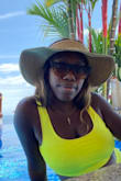 LOVE this visor. I have a big head haha so I liked that I could velcro it and it was easy to store in my bag. I think I wore it my whole trip! - Raya O.