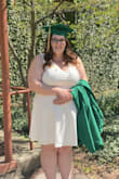 I ordered two dresses from this site for graduation and fell in love with this one. It's stretchy, fits well, and is super comfy. It is not see-through at all and was very breathable. I have a very large bust which makes it hard to find dresses that fit well given I am also a size 3x/22, but this dress definitely accommodated. Definitely recommend! - Ashley D.