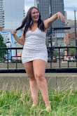 This was a perfect bachelorette dress. I'm consistently in between a Large and XL because of my hips and this fit perfectly. It's stretchy too! I got so many compliments. The straps did occasionally fall down though. - Lydia L.