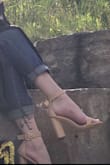 These shoes are gorgeous for graduation photos, I unfortunately did not get an in person graduation so I can't speak much for how comfortable they are for long periods of extensive walking. They are more of a pink color rather than a nude. The band over the toes is a little tight but I'm sure it'll loosen up with continued wear! - Darcy W.