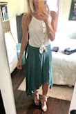 All my tall ladies out there - this skirt hits perfectly. Small downside is it does need ironing, but some things are just worth the 5 minute prep. - Katie N.