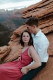 I was so excited to get my engagement photo dresses. I had ordered a bunch to see which would fit and look the best, but unfortunately I should've gotten a S instead of a M.  The model is wearing a S and I thought there's no way I could be a S since my prom dress from Lulus is a M.  I ended up being wrong. I had to take in 2 inches on the waist, 1 inch on the straps, and pull in the sides to tailor it in time for photos.  I love the quality of Lulus and have gotten so many dresses from them, and I will continue to do so! (I may have lost weight and didn't know it + body dysmorphia so I'm sorry if my review doesn't help but I'd size down). - Lucy W.