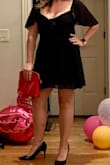 This is such a cute dress. A little short for my taste, but I love the fabric in the fit. The back is smocked so there is some stretch. I normally wear a large but wore a medium in this. - Erika R.