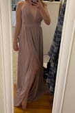 This dress is gorgeous and sooo flattering. This will be the bridesmaid dress at my wedding this year! The fabric is excellent quality, such a pretty color, and it's lightweight. My bust is small and with the adjustable straps the top fits perfectly. I'm 5'2' and the XS would be the perfect length with heels. - Katie O.