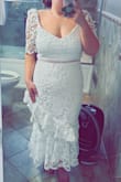 This dress fit true to size! I wore it to my rehearsal dinner. Everyone loved in and I honestly can't wait to wear it again! It is great quality material! I felt like the dancing girl emoji!!!!!!! - Samantha S.