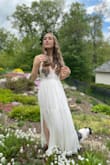Wore it to my bridal shower, amazing fit, didn't even have to wear a bra because the embroidery covers the bust. Wore it with my wedges and I didn't have to hem it. Could have been a bit shorter. Not see through, but wore a thong anyway and it worked. Really comfortable and everything stayed latched and in place. - Lauren M.