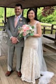This was the perfect garden wedding dress and I received a lot of compliments. Looked great on Zoom and in person. I did have it hemmed, wore a full petticoat, and added a tulle cape. Couldn't be more pleased! - Yuna W.