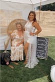When I saw this I had to order it for my bridal shower! I bought a (M) because the (L) was out of stock, it is a little tight a (L) would have been perfect! The quality on this romper is amazing and the detail is perfection! I did take it to my seamstress and she was able to take it out and shorten the train to fit me perfectly! I highly recommend this outfit! I love it so much I just might have to bust it out for my wedding reception! - Samantha S.