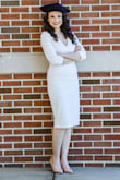 This material is so nice, the dress is very flattering! As a short person it was a tiny bit longer than I wanted but otherwise all around excellent. I think I would be comfortable in an XS. Very comfortable and cute! - Senara D.