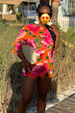The top half of the romper was a bit large so I got it tailored to fit flush against my back and I got the sleeves cut. I feel like I should have sized up to get it altered so that the shorts fit better, but I would have spent more than I did on the actual romper, blame my short torso and long legs. Lol! I got so many compliments from that night. - Stephanie L.