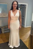 I am so so happy with my dress. The material is fantastic and stretchy but so soft at the same time. The quality is awesome. The price omg speechless so cheap. Postage so quick I did get express postage and it was here in Australia in 7 days. I am 70kgs with a 14 c bra size and 168cm tall and normally in Australian sizes a 12 in the top and a 14 bottom. Highly recommend going off the size chart as I did and and I ordered a Large and it fits perfect I don't need any alterations at all. Couldn't not be happier and cannot wait to get married now. - Rachele D.