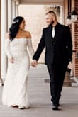 I had gained quite a bit of weight and my original wedding dress no longer fit. I freaked out and ordered this dress last minute in hopes it would be simple, but still elegant. AND IT WAS PERFECT! I added a belt from amazon and it saved the day. For only $100, it really doesn't get any better than this. Highly recommend! - CASSANDRA C.