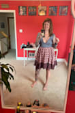 I thought this would look so cute on me, but it looked insane. I don't know if it was just too many patterns with my tattoos or I have weird shaped boobs (I don't lol), it just didn't hit right. The boob part smashed my chest and from the side my boobs looked like rolling hills on the countryside. The waist part is cut weird and looks a bit like a maternity dress. I'm curvy so maybe it would be cute on someone who isn't curvy? You decide. - Brenna J.