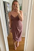 I love this dress so much! I want it in every color! It's perfect for weddings. I fluctuate between S & M and went with the M here, fits super well. I think the S waist would've been too tight, so if you are in between sizes, I recommend going up. - Samantha R.