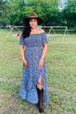 I loved this dress. Material was light weight and thin.. a slip was needed, but I didn't realize until I saw a video of me dancing with my brother at his wedding..oops. You won't regret this purchase - Maria C.