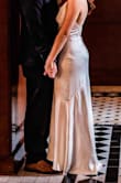 This dress fit perfectly and had a vintage feel which was perfect for my wedding! Because of my small bust there was a small gap under my arms but it wasn't enough to get tailored.. - Jacquelyn