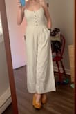 This is going to be one of my go-to outfits for the summer. You can wear it to a party (the back is gorgeous!) or even to work if you add a nice blazer. It stylizes the body and fits just perfect (plus you really don't need a bra, who wears them anymore after the pandemic? Lol) The length of the pants is a bit larger than in the model, but it still looks great. - MARIA G.