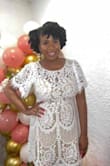 Y'all this dress was gorgeous!!! I ordered a Medium, but I should've gotten a large because it was a little tight around the midsection, but I wore Spanx underneath to help out. I wore this for my bridal shower, and liked it so much that I might low key wear this for my small wedding ceremony! - Jenise N.