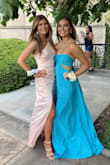 I wore this dress to prom and received so many compliments. The color and material is so pretty. I wore an XS when I usually am a small, so it definitely runs a little large. - Melanie S.