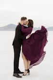If you want a dress that moves, this is your gal! She was perfect for my engagement shoot. The color is so rich and beautiful. Button detail on the sleeve is to die for and the plunging neckline worked well with my smaller chest. ORDER THIS, you won't regret it. - Leslie O.